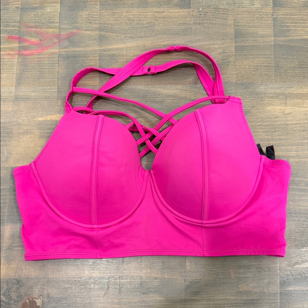 Torrid Vibrant Pink Strappy Bikini Top